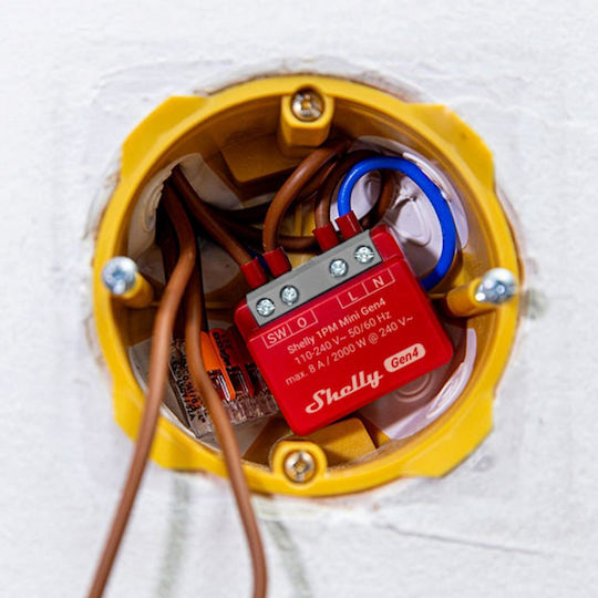 Shelly 1pm Mini Smart Ενδιάμεσος Διακόπτης με Σύνδεση ZigBee