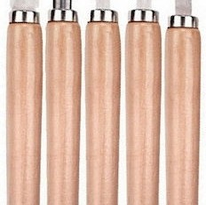 Einhell Σκαρπέλα με Κοίλη / Λοξή / Μυτερή Λάμα με Ξύλινη Λαβή Σετ 5τμχ