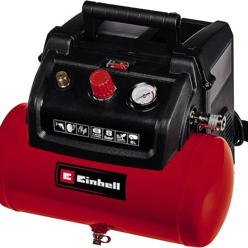 Einhell Tc-ac 190 6 Μονοφασικό Κομπρεσέρ Αέρος 97dB με Ισχύ 1.6hp και Αεροφυλάκιο 6lt