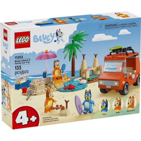 Lego Τουβλάκια Bluey's Beach & Family Car Trip για 4+ Ετών 133τμχ