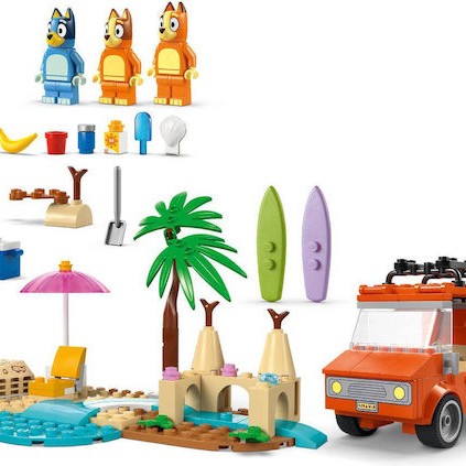 Lego Τουβλάκια Bluey's Beach & Family Car Trip για 4+ Ετών 133τμχ
