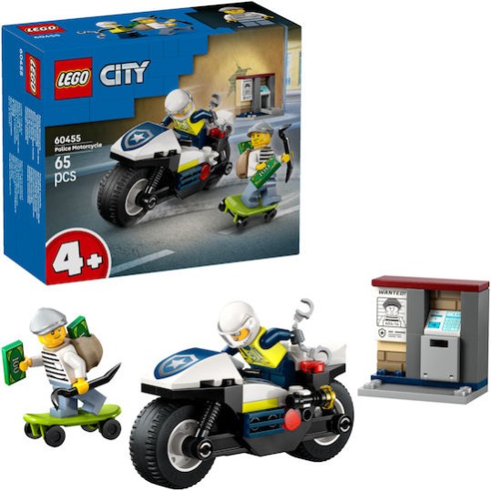 Lego City Police Motorcycle Chase για 4+ Ετών 65τμχ