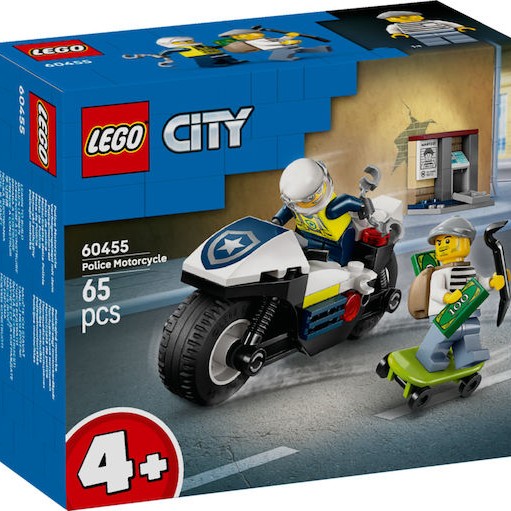 Lego City Police Motorcycle Chase για 4+ Ετών 65τμχ