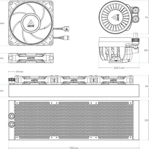 Arctic Liquid Freezer III Pro 360 A-RGB Υδρόψυξη Επεξεργαστή Τριπλού Ανεμιστήρα 120mm για Socket AM4/AM5/1700 Λευκή