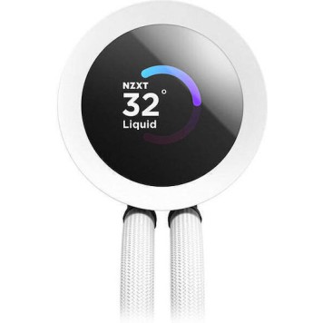 NZXT Kraken Plus RGB Υδρόψυξη Επεξεργαστή Διπλού Ανεμιστήρα 120mm για Socket AM4/AM5/1700/1200/115x Λευκή