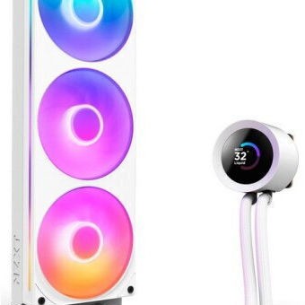NZXT Kraken Plus Υδρόψυξη Επεξεργαστή Τριπλού Ανεμιστήρα 120mm για Socket AM4/AM5/1700/1200/115x με RGB Φωτισμό Λευκή