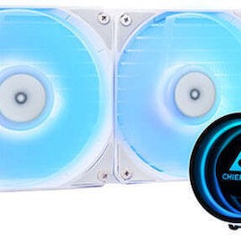 Chieftec Iceberg Υδρόψυξη Επεξεργαστή Διπλού Ανεμιστήρα 120mm με RGB Φωτισμό Λευκή