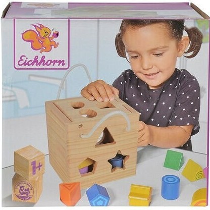 Simba Παιχνίδι Ταξινόμησης Σχημάτων Eichhorn Cube Shapes Game Set από Ξύλο για 12+ Μηνών