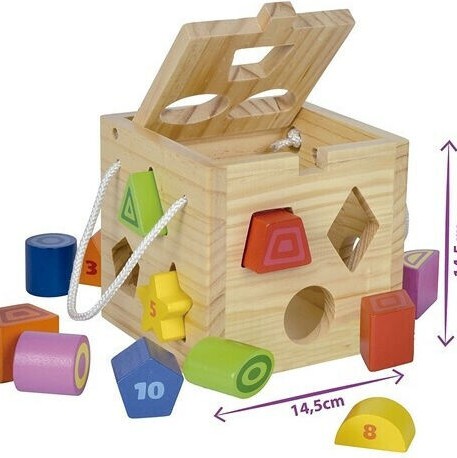 Simba Παιχνίδι Ταξινόμησης Σχημάτων Eichhorn Cube Shapes Game Set από Ξύλο για 12+ Μηνών