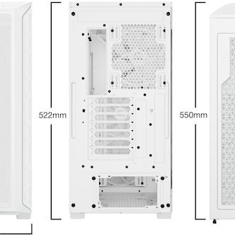 Be Quiet Shadow Base 800 FX Gaming Midi Tower Κουτί Υπολογιστή με Πλαϊνό Παράθυρο και RGB Φωτισμό Λευκό