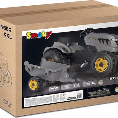 Παιδικό Τρακτέρ Stronger XXL Ποδοκίνητο με Καρότσα & Πετάλι Γκρι