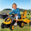 Παιδική Μπουλντόζα Ποδοκίνητη με Καρότσα & Πετάλι Κίτρινη
