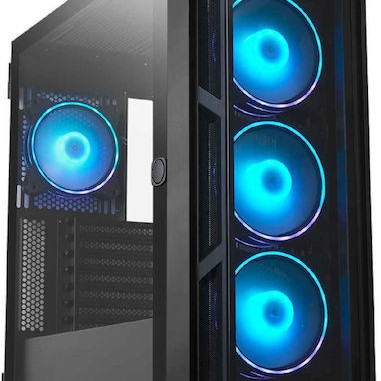 Chieftec APEX Gaming Midi Tower Κουτί Υπολογιστή με Πλαϊνό Παράθυρο και RGB Φωτισμό Μαύρο