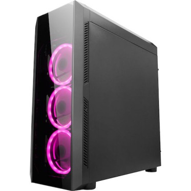Chieftec Scorpion II Midi Tower Κουτί Υπολογιστή με Πλαϊνό Παράθυρο και RGB Φωτισμό Μαύρο