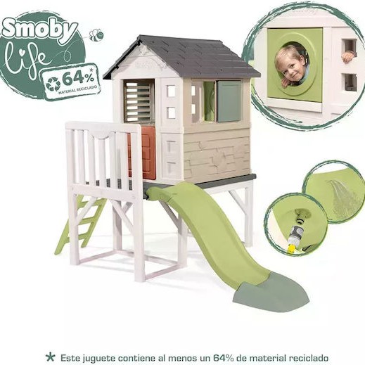 Smoby Παιδικό Σπιτάκι Κήπου House On Stilts με Τσουλήθρα 243x160x197εκ.