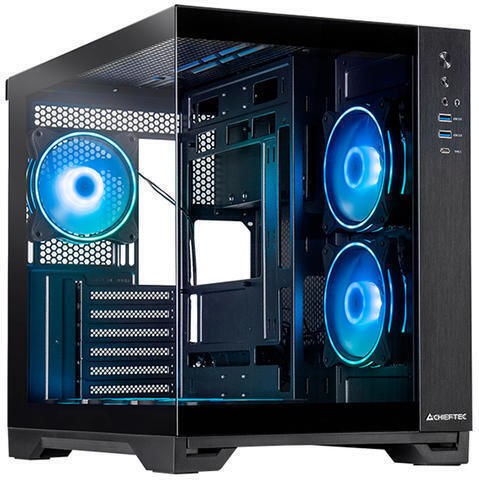 Chieftec Visio GM-30B-TG-OP Gaming Cube Κουτί Υπολογιστή με Πλαϊνό Παράθυρο Μαύρο