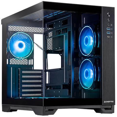 Chieftec Visio GM-30B-TG-OP Gaming Cube Κουτί Υπολογιστή με Πλαϊνό Παράθυρο Μαύρο