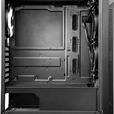 Chieftec Hunter Gaming Midi Tower Κουτί Υπολογιστή με Πλαϊνό Παράθυρο και RGB Φωτισμό Μαύρο