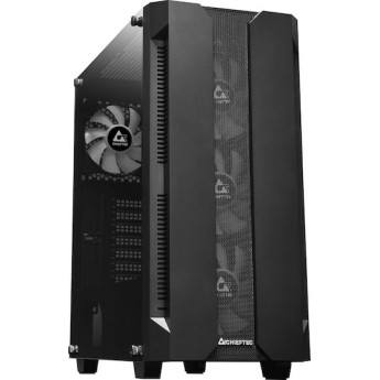 Chieftec Hunter Gaming Midi Tower Κουτί Υπολογιστή με Πλαϊνό Παράθυρο και RGB Φωτισμό Μαύρο