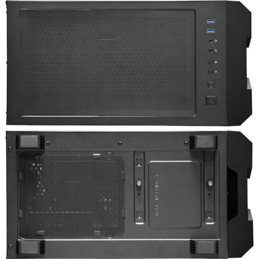 Chieftec Hunter Gaming Midi Tower Κουτί Υπολογιστή με Πλαϊνό Παράθυρο και RGB Φωτισμό Μαύρο