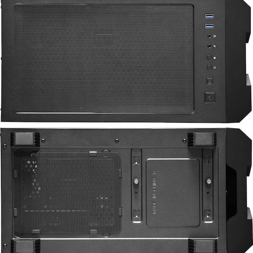 Chieftec Hunter Gaming Midi Tower Κουτί Υπολογιστή με Πλαϊνό Παράθυρο και RGB Φωτισμό Μαύρο