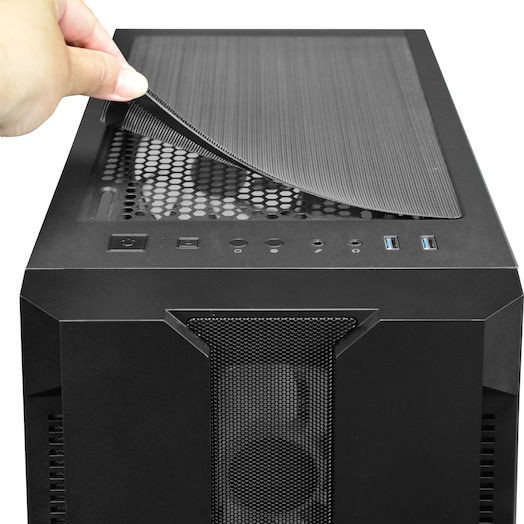 Chieftec Hunter Gaming Midi Tower Κουτί Υπολογιστή με Πλαϊνό Παράθυρο και RGB Φωτισμό Μαύρο