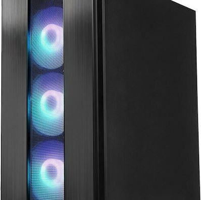 Chieftec Hunter 2 Gaming Midi Tower Κουτί Υπολογιστή με Πλαϊνό Παράθυρο και RGB Φωτισμό Μαύρο