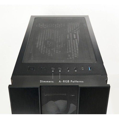 Chieftec Hunter 2 Gaming Midi Tower Κουτί Υπολογιστή με Πλαϊνό Παράθυρο και RGB Φωτισμό Μαύρο