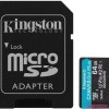 Kingston Canvas Go Plus microSDXC 64GB Class 10 U3 V30 A2 UHS-I με αντάπτορα