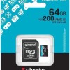 Kingston Canvas Go Plus microSDXC 64GB Class 10 U3 V30 A2 UHS-I με αντάπτορα