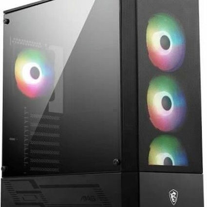 MSI MAG Forge 112R Gaming Midi Tower Κουτί Υπολογιστή με Πλαϊνό Παράθυρο και RGB Φωτισμό Μαύρο