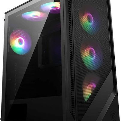 MSI MAG Forge 120A Airflow Gaming Midi Tower Κουτί Υπολογιστή με Πλαϊνό Παράθυρο και RGB Φωτισμό Μαύρο