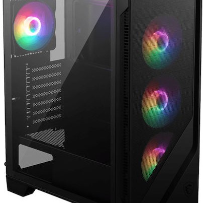 MSI MAG Forge 120A Airflow Gaming Midi Tower Κουτί Υπολογιστή με Πλαϊνό Παράθυρο και RGB Φωτισμό Μαύρο