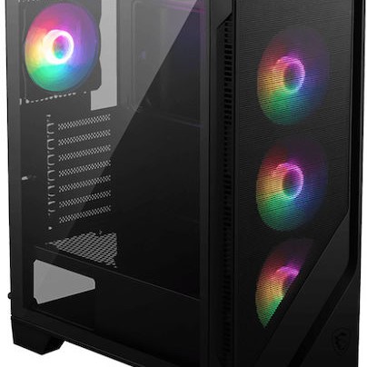 MSI MAG Forge 120A Airflow Gaming Midi Tower Κουτί Υπολογιστή με Πλαϊνό Παράθυρο και RGB Φωτισμό Μαύρο