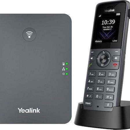 Yealink W73P Ασύρματο Τηλέφωνο IP 10 γραμμών Μαύρο