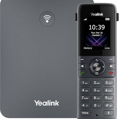 Yealink W73P Ασύρματο Τηλέφωνο IP 10 γραμμών Μαύρο
