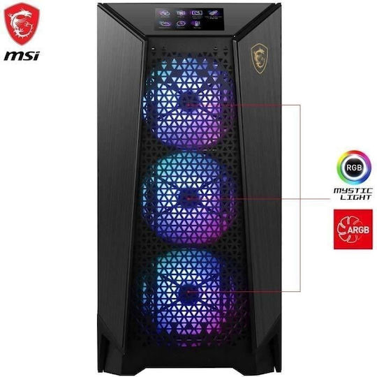 MSI Meg Prospect 700R Gaming Midi Tower Κουτί Υπολογιστή με RGB Φωτισμό Μαύρο
