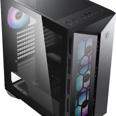 MSI MPG Gungnir 110R Gaming Midi Tower Κουτί Υπολογιστή με Πλαϊνό Παράθυρο και RGB Φωτισμό Μαύρο