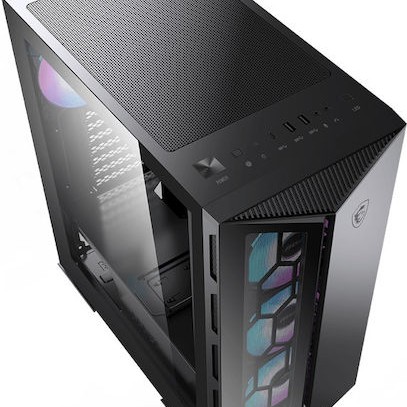 MSI MPG Gungnir 110R Gaming Midi Tower Κουτί Υπολογιστή με Πλαϊνό Παράθυρο και RGB Φωτισμό Μαύρο