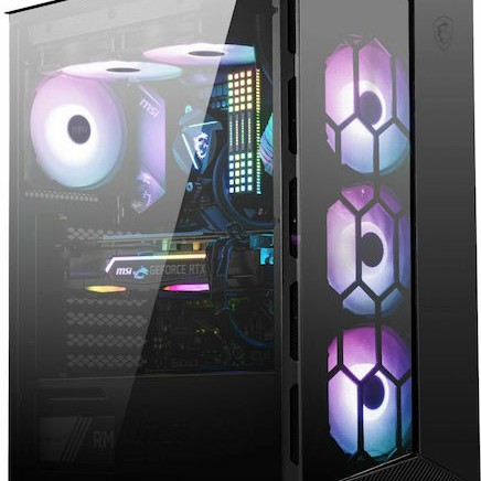 MSI MPG Gungnir 110R Gaming Midi Tower Κουτί Υπολογιστή με Πλαϊνό Παράθυρο και RGB Φωτισμό Μαύρο