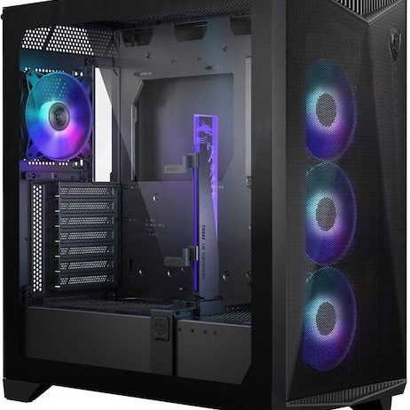 MSI MPG GUNGNIR 300R AIRFLOW Midi Tower Κουτί Υπολογιστή με Πλαϊνό Παράθυρο και RGB Φωτισμό Μαύρο