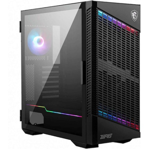 MSI MPG Velox 100P Airflow Gaming Midi Tower Κουτί Υπολογιστή με Πλαϊνό Παράθυρο και RGB Φωτισμό Μαύρο