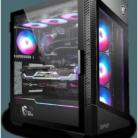 MSI MPG Velox 100R Gaming Midi Tower Κουτί Υπολογιστή με Πλαϊνό Παράθυρο Μαύρο