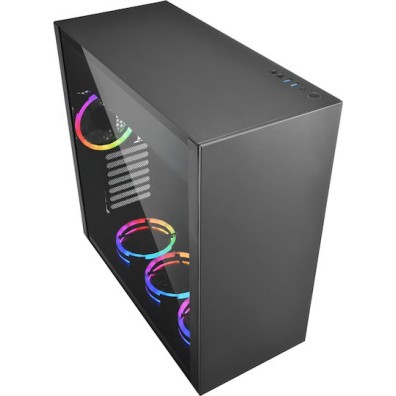 Sharkoon Pure Steel RGB Gaming Midi Tower Κουτί Υπολογιστή με Πλαϊνό Παράθυρο Μαύρο