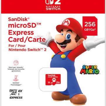 Sandisk Nintendo Switch 2 Mario Logo microSDXC 256GB