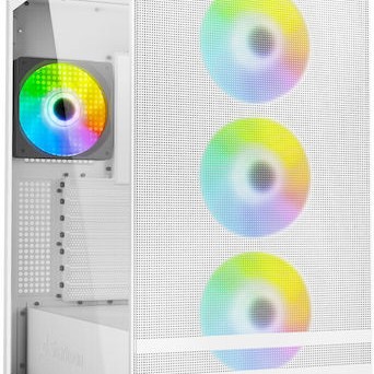 Sharkoon Rebel C50 RGB Gaming Midi Tower Κουτί Υπολογιστή με Πλαϊνό Παράθυρο Λευκό