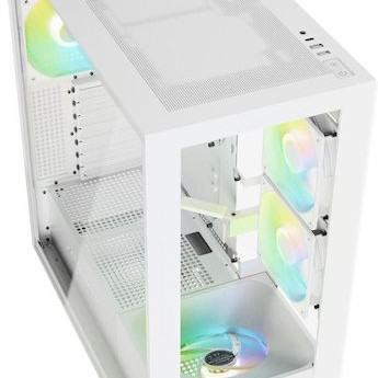 Sharkoon Rebel C60 RGB Gaming Midi Tower Κουτί Υπολογιστή με Πλαϊνό Παράθυρο Λευκό