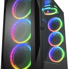 Sharkoon REV300 Gaming Midi Tower Κουτί Υπολογιστή με Πλαϊνό Παράθυρο και RGB Φωτισμό Μαύρο