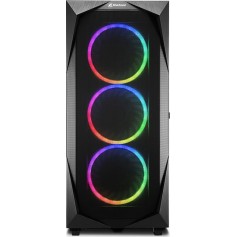 Sharkoon REV300 Gaming Midi Tower Κουτί Υπολογιστή με Πλαϊνό Παράθυρο και RGB Φωτισμό Μαύρο