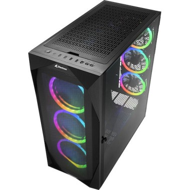 Sharkoon REV300 Gaming Midi Tower Κουτί Υπολογιστή με Πλαϊνό Παράθυρο και RGB Φωτισμό Μαύρο